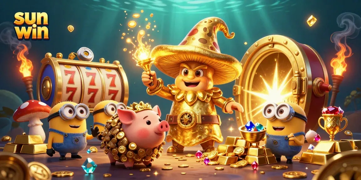 Play with sun win for a chance to uncover treasures in this dazzling 3D casino illustration.