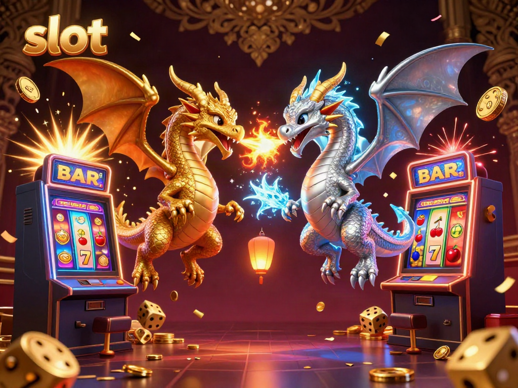 Experience exciting slot machine action with colorful coins and vibrant symbols in this engaging 3D scene.