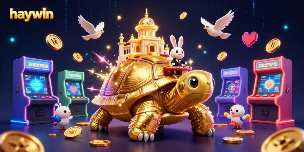 Experience exciting gaming adventures with haywin's unique 3D casino illustration featuring vibrant characters and elements.