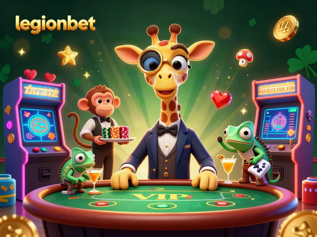 Experience the thrilling games at legionbet with vivid characters and vibrant casino elements.
