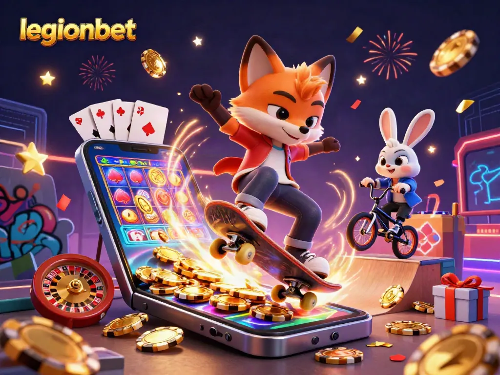 Experience thrilling gaming at legionbet with a vibrant illustration featuring exciting casino elements.
