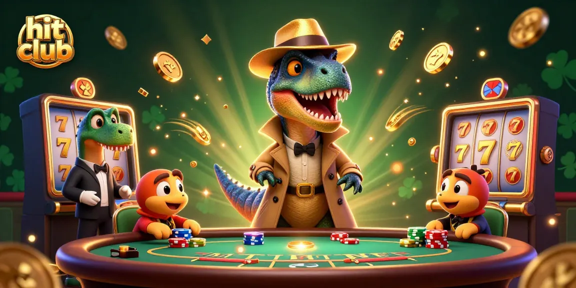 Watch a velociraptor at the blackjack table in hit club, evading the stegosaurus pit boss while a compy sneaks chips.