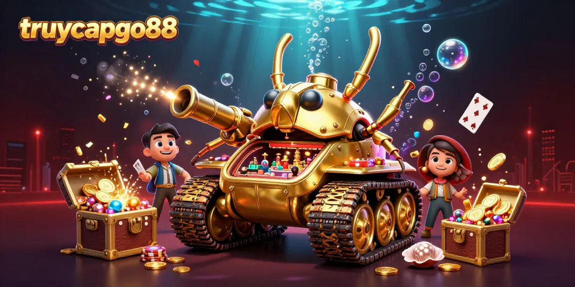 Experience the thrill of truycapgo88 inside a golden beetle tank casino bursting with coins and excitement.